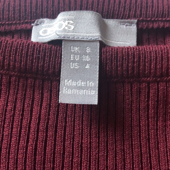 Deep Red Off the Shoulder Sweater - Picture 3 of 3